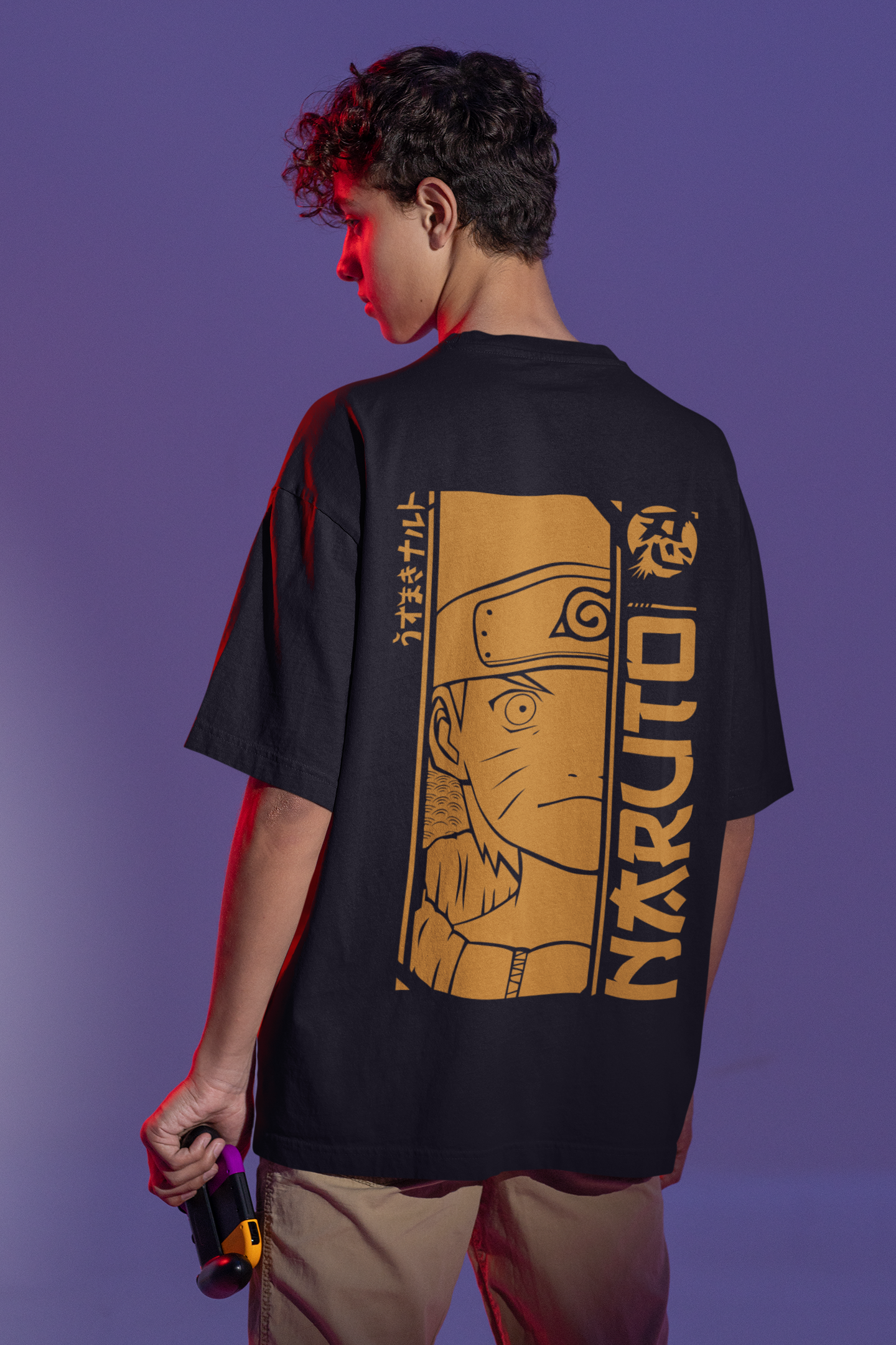 Naruto “Shadow Flame” Oversized T-Shirt – Back Print Edition