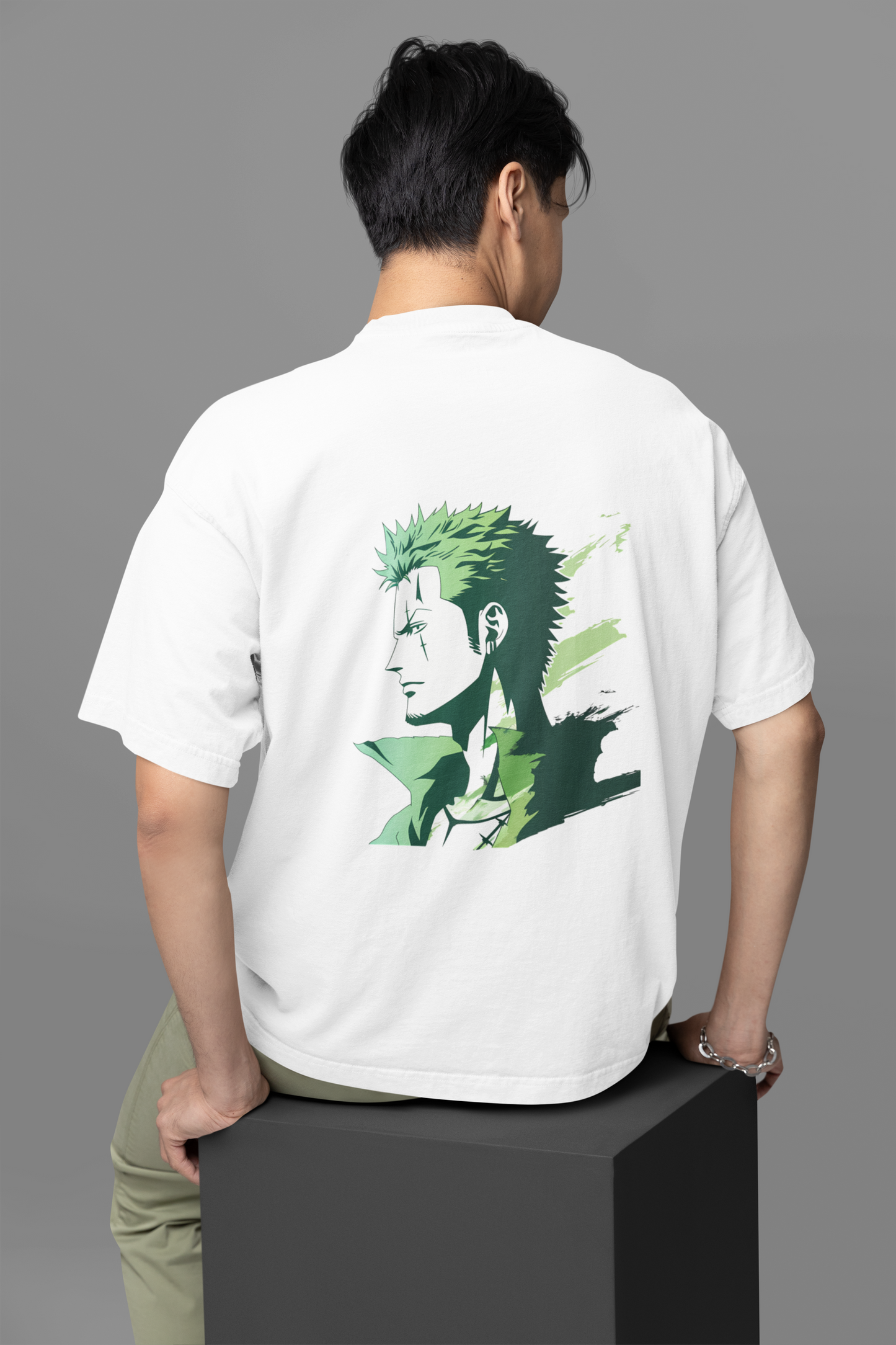 White Oversized Roronoa Zoro T-Shirt