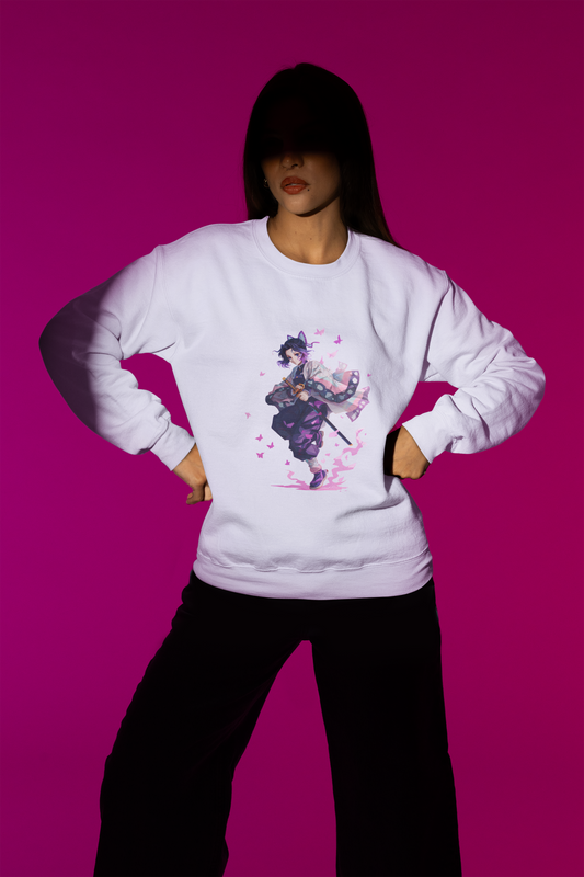 Lavender Oversized Shinobu Kocho “Demon Slayer” Sweatshirt – The Vibed Vines