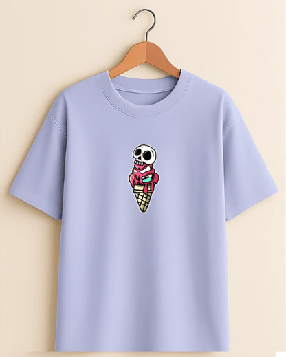“Skull Scoop” Oversized T-Shirt – Lavender