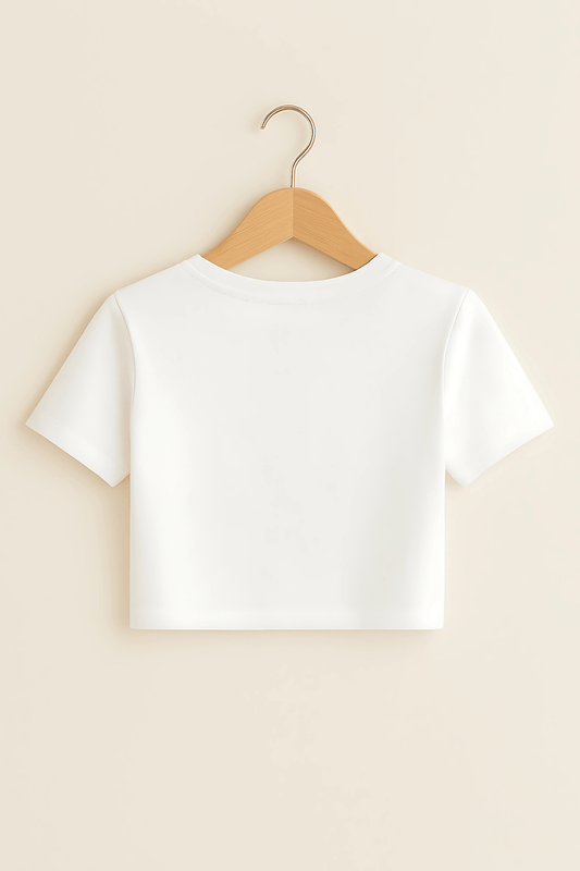 “Zen Bloom” Crop Top – White Edition