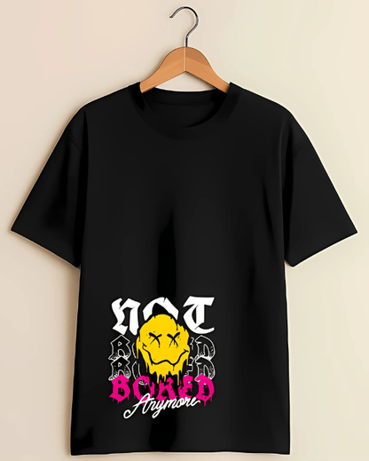 Not Bored Anymore Smiley Graphic Oversized T-Shirt