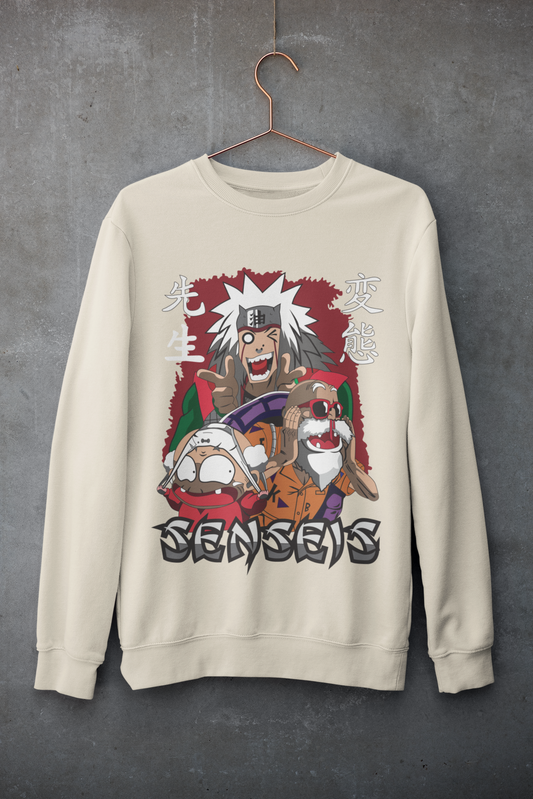 “Sensei Squad” Oversized Sweatshirt – Beige Edition