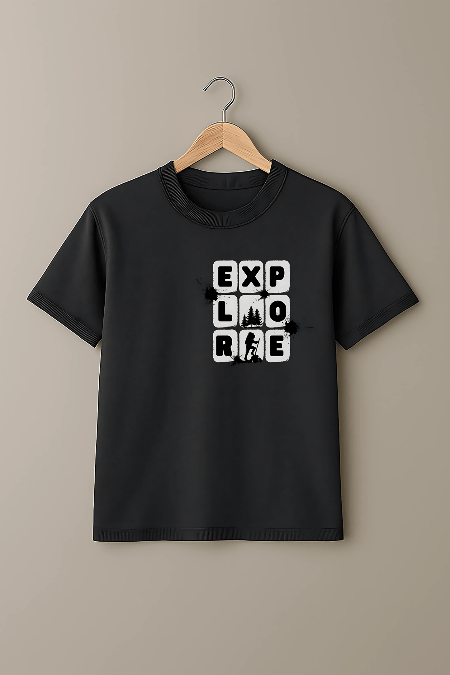 "Explore" Adventure T-Shirt in Steel Grey - The Vibed Vines