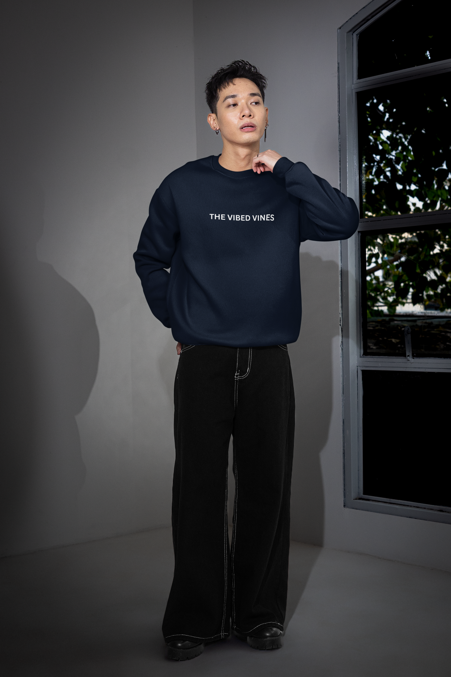 “Mystic Darkness” Graphic Sweatshirt – Navy Blue