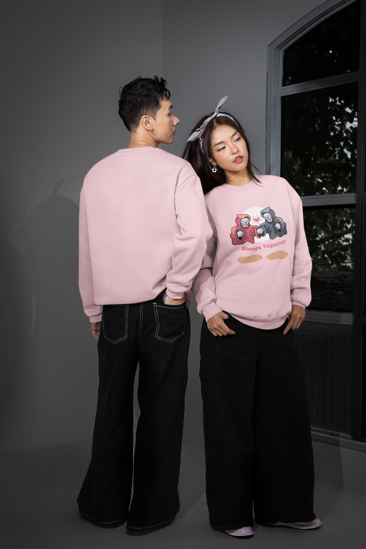 “Always Together” Unisex Sweatshirt – Light Pink