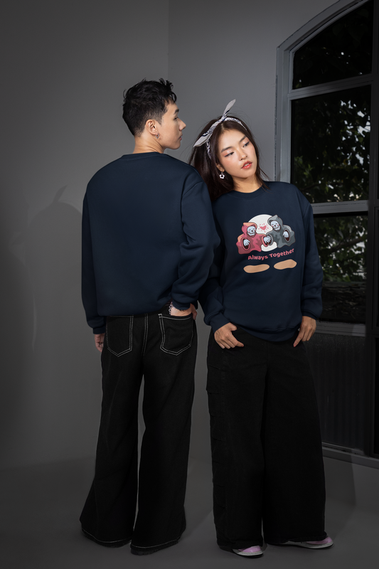 “Always Together” Unisex Sweatshirt – Navy Blue