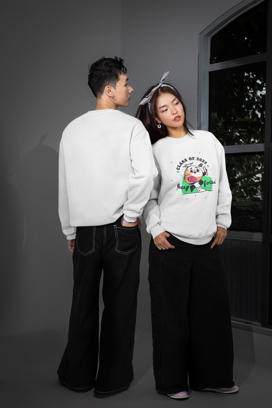 “Class of 2022 – Keep Focus” Graduation Sweatshirt – White