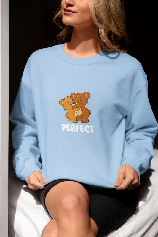 PERFECT Teddy Bears Graphic Sweatshirt – Sky Blue Comfort Fit