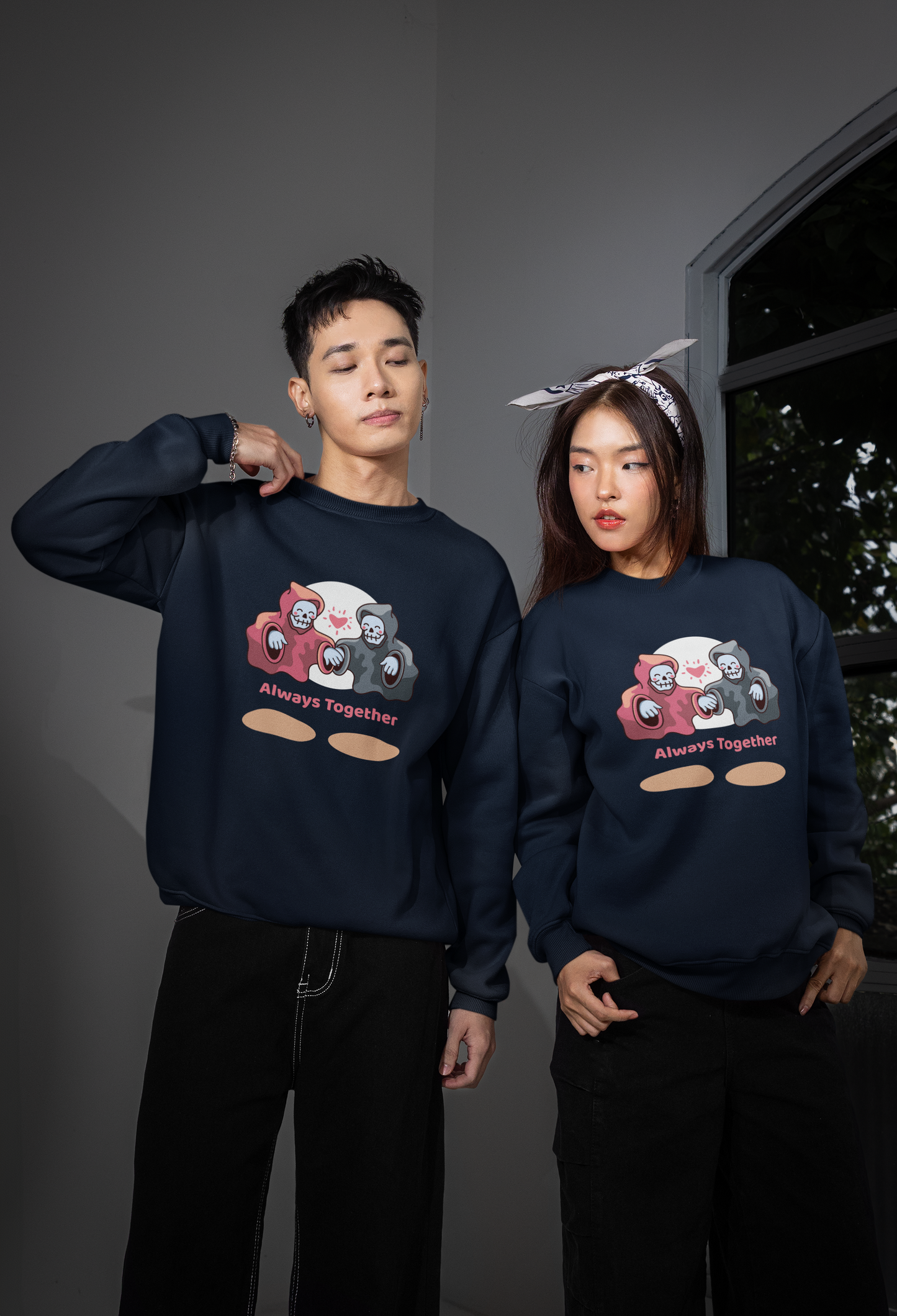 “Always Together” Unisex Sweatshirt – Navy Blue