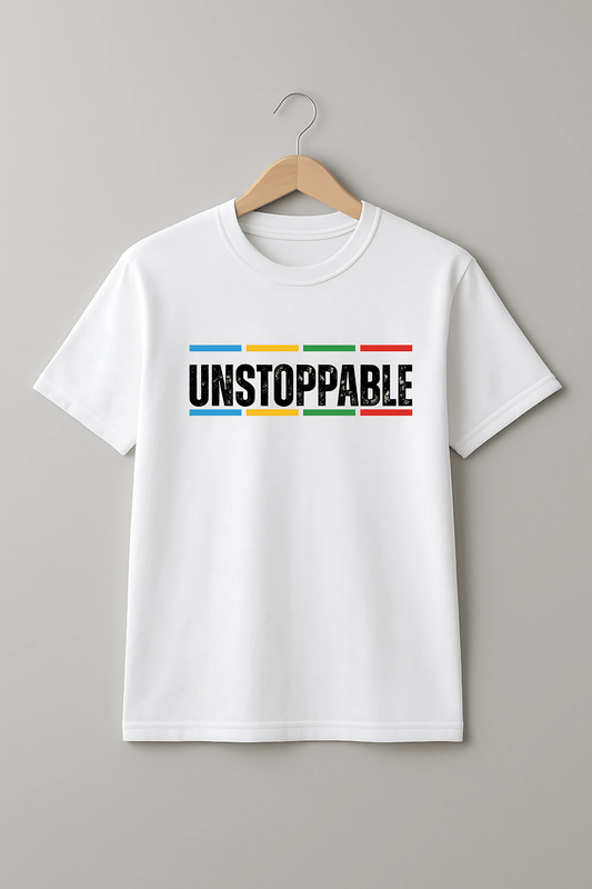 "Unstoppable" Graphic T-Shirt in White - The Vibed Vines